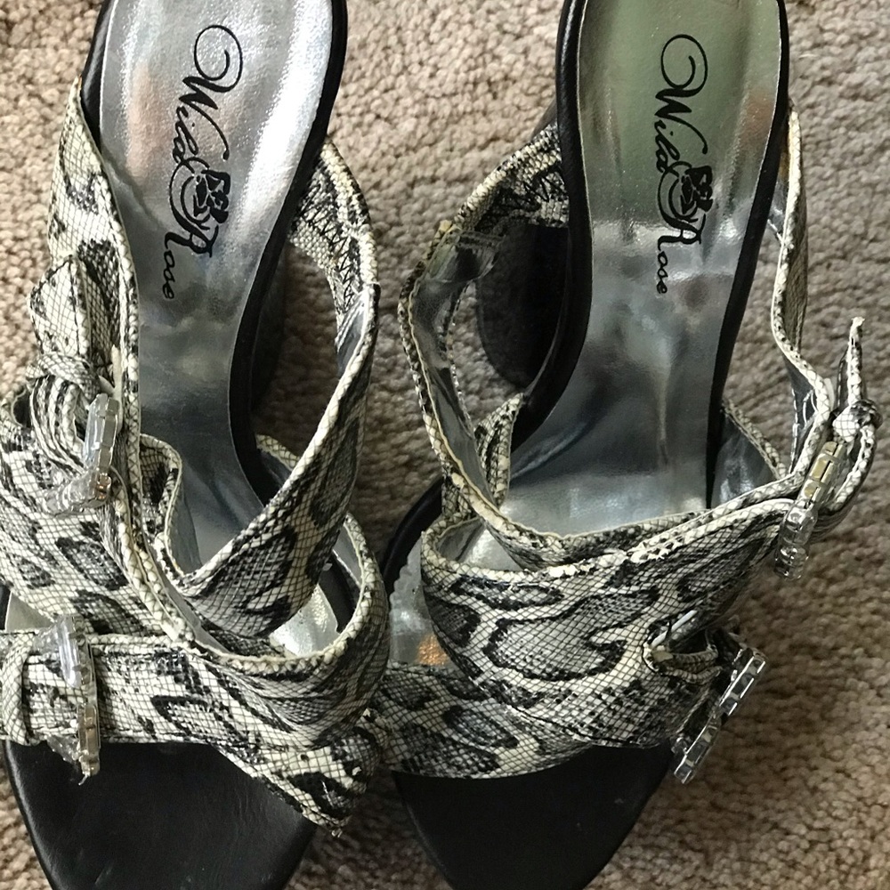 SnakeSkin Wild Rose high heels